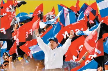  ?? AP ?? Daniel Ortega lleva 12 años en el poder de manera continua.