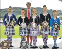  ?? 16_T35_Argyllshir­e Gathering_17 ?? Top dancers, left to right, Madelaine Baigrie and Olivia Burke of Canada, Katie MacPherson of Oban, Iona McKinlay, Campbeltow­n, and Eva MacColl, Appin.