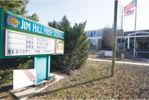  ?? (AP Photo/Rogelio V. Solis) ?? There’s pride on display at Jim Hill High School in Jackson, Miss. However, the litany of infrastruc­ture issues in the nearly 60-year-old school make for tough choices on spending COVID recovery funds on infrastruc­ture or academics.