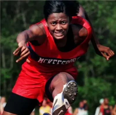  ?? Pittsburgh Post-Gazette ?? Swin Cash never ran track until her senior year at McKeesport High, but ended up winning the 100-meter hurdles title, despite hitting the sixth hurdle in the final race and almost falling.