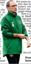  ??  ?? Pressure: Ireland boss Martin O’Neill