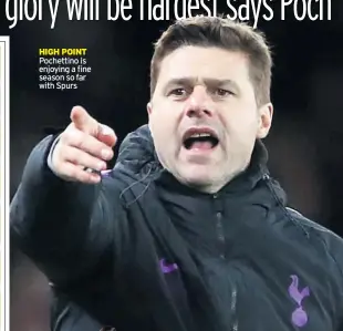  ??  ?? HIGH POINT Pochettino is enjoying a fine season so far with Spurs