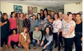  ?? (Photo doc RPM) ?? Nadjet Benzhora en partant de la droite), le mois dernier au Petit Prince, où un banquet était organisé à l’occasion du départ d’Aloïsia Hervé, qui a travaillé durant huit ans à “Femme dans la cité”.