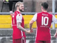  ??  ?? ANDY MAN Ryan celebrates his penalty for Stirling Albion