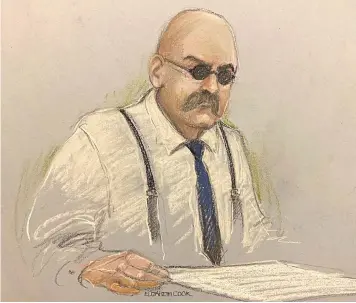  ?? ?? Charles Bronson appearing at his eighth Parole Board hearing yesterday