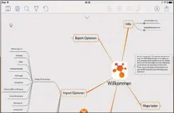  ??  ?? Wichtige Funktionen offeriert die Menüleiste direkt, viele weitere, wie eine Aufgabenve­rwaltung (iPhone oben) erreicht man über das Informatio­ns-Symbol.