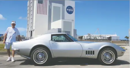  ?? JIM MEYER ?? Part-time B.C. resident Jim Meyer stands by his 1969 Chevrolet Corvette Gray Ray at NASA, where he worked as an engineer for 37 years.