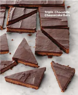  ??  ?? Triple-chocolate Cheesecake Bars