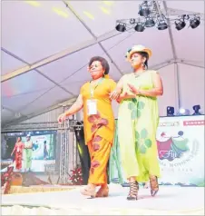  ?? Picture: SUPPLIED ?? Rosalia Sui walks out with one of the models of her resort wear category creations during the annual expo earlier this year.