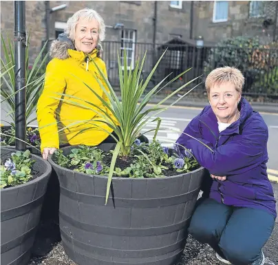  ?? Picture: Steven Brown. ?? Carole Lang and Fiona Towns are looking for help to keep the town looking pretty, with dwindling volunteer numbers due to illness and age.