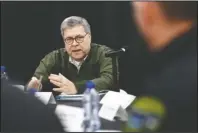  ?? The Associated Press ?? BARR: Attorney General William Barr speaks at a law enforcemen­t roundtable at the Flathead County Sheriff's Posse in Evergreen, Mont., on Nov. 22.