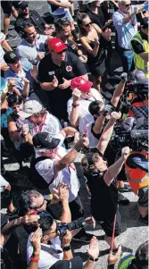  ?? PHOTO: SIMON CHAPMAN ?? Moment of glory . . . Liam Lawson at Manfeild yesterday after winning the New Zealand Grand Prix and Toyota Racing Series.