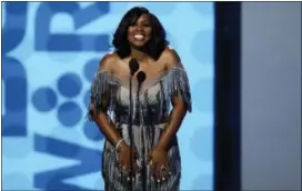  ?? PHOTO BY MATT SAYLES — INVISION — AP ?? Remy Ma speaks at the BET Awards at the Microsoft Theater on Sunday in Los Angeles.