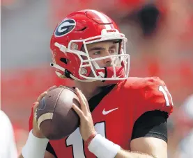  ?? JOHN BAZEMORE/AP ?? QB Jake Fromm and No. 3 Georgia host No. 7 Notre Dame in a game with big implicatio­ns.
