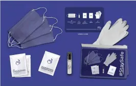  ??  ?? Below: Freshorize Safe Travels kits help clean up the journey Above: Albéa's flexible Stay Safe Kit