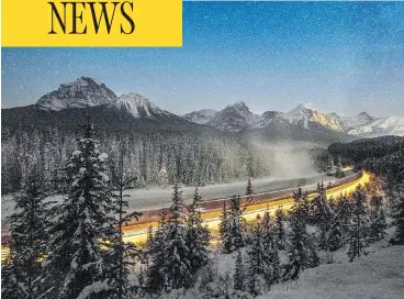  ?? JOE KLAMAR / AFP / GETTY IMAGES ?? A cargo train passes through Morant’s Curve on the Bow River at Banff National Park. Premier Rachel Notley says Alberta will start buying up enough trains to move an extra 120,000 barrels of oil per day, but moving oil by trains is a lousy idea, more costly, complicate­d, environmen­tally iffy and potentiall­y dangerous, Kelly McParland writes.