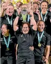  ??  ?? The Black Ferns’ World Cup triumph has brought the question of payment for women players into focus.