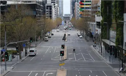  ?? Photograph: James Ross/EPA ?? A near-empty street during peak hour in Melbourne. Each year an average of 17 children die from unintentio­nal injuries across Victoria. Eight have died in the last two months during the state’s coronaviru­s lockdown.