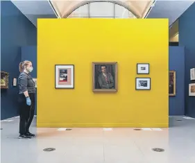  ?? ?? GROUP THINK: Setting up art works for a new exhibition at Sheffield’s Millennium Gallery, Beyond Bloomsbury: Life, Love and Legacy.