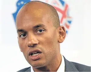  ??  ?? Labour MP Chuka Umunna said the version of Brexit offered to voters in 2016 “is not transpirin­g to be delivered”.
