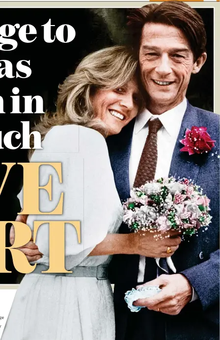  ??  ?? HAPPIEST DAYS: Donna and John Hurt on their wedding day in 1984 and, left, at a fancydress party the following year