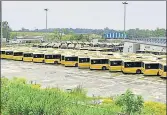  ?? HT PHOTO ?? BRTS buses parked at a depot near Verka Chowk in Amritsar on Wednesday,