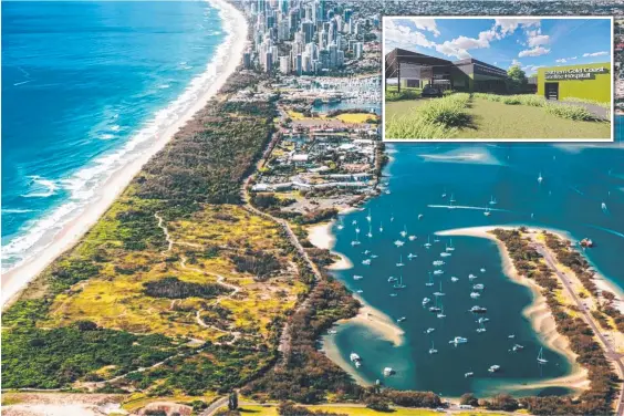  ??  ?? The Spit will receive $23m of upgrades if Labor is re-elected, while Tugun has been promised a $40m satellite hospital (inset).