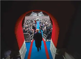  ?? DOUG MILLS/NEW YORK TIMES FILE PHOTO ?? President-elect Donald Trump arrives at the start of his inaugurati­on at the U.S. Capitol in Washington in 2017. Not all that long ago, many Americans committed hours a day to tracking then-President Trump’s every move.