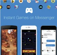  ??  ?? SAN FRANCISCO: This image provided by Facebook shows a demonstrat­ion of Facebook’s new option to play games with contacts on Facebook Messenger. Beginning Tuesday, Nov. 29, 2016, the feature can be accessed in the latest version of the messaging app by...