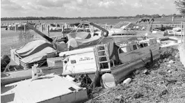  ?? LAUREN RITCHIE/STAFF ?? City officials believe Hurricane Irma may have generated a small tornado that destroyed the Tavares Seaplane Base and Marina last year.