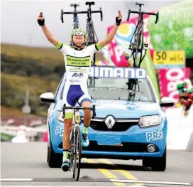  ?? FOTO CORTESÍA FEDECICLIS­MO ?? Miguel Ángel Reyes, ganador en Las Letras y rey de la montaña en la Vuelta a Colombia.