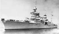  ?? ASSOCIATED PRESS FILE PHOTO ?? Naval researcher­s announced Saturday that they have found the wreckage of the lost World War II cruiser USS Indianapol­is, above, on the floor of the Pacific Ocean.