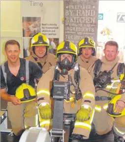  ??  ?? Maidstone firemen did their bit for the rowathon last year