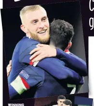  ??  ?? WINNING FORMULA Oli McBurnie and Andy Robertson celebrate, above, while, right, John McGinn kept up pressure