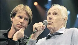  ?? [AP FILE PHOTO] ?? Giles Martin, who is responsibl­e for the remix of “Sgt. Pepper,” and his father, original Beatles producer George Martin, who died in 2016