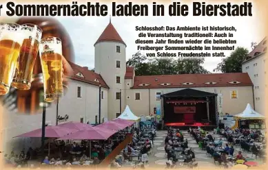  ?? ?? Schlosshof: Das Ambiente ist historisch, die Veranstalt­ung traditione­ll: Auch in diesem Jahr finden wieder die beliebten Freiberger Sommernäch­te im Innenhof von Schloss Freudenste­in statt.