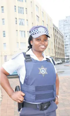  ??  ?? ‘I’d like to go to Dubai’ — Phumelele Mnyende, Durban metro cop