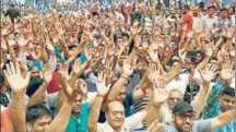  ?? PARDEEP PANDIT/HT ?? A dharna against caste violence in Phagwara on Wednesday.