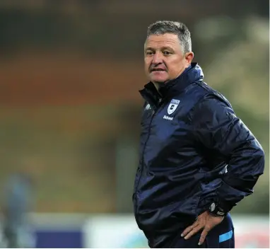  ??  ?? I NEED GOALS, GUYS: Gavin Hunt, coach of Wits, says his team may have to do it the hard way if they are to be crowned PSL champions.