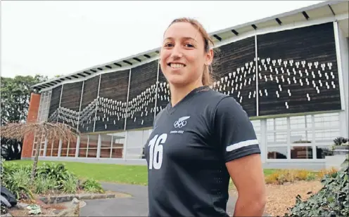  ?? Photo: JESS LEE ?? Kick-off: Annalie Longo, a Football Fern and Epsom Girls Grammar School Old Girl, is supporting the school’s campaign to build a worldclass sports complex.