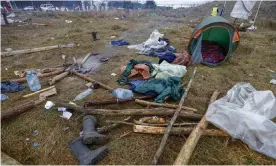  ?? Photograph: Anadolu Agency/Getty Images ?? A deserted camp on the Belarusian-Polish border in the Grodno region.