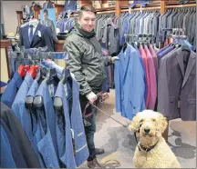  ?? DAVE STEWART/THE GUARDIAN ?? Jeremy MacFadyen is happy to hear that Downtown Charlottet­own Inc. (DCI) is compiling a list of pet-friendly businesses to make it easier for him to know where his dog, Gertie, is welcome. One of those pet-friendly businesses is Dow’s Men’s Wear,...