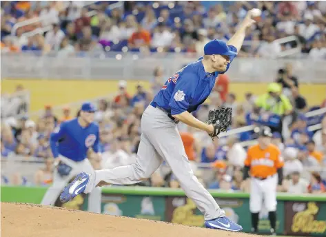  ?? LYNNE SLADKY/THE ASSOCIATED PRESS ?? Chicago Cubs reliever Mike Montgomery says he knew in spring training that his fastball didn’t have the same velocity as last year, partly because of a late start to his regimen following an abbreviate­d off-season. The Cubs were 39-39 after Wednesday’s...