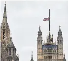  ??  ?? RESPECT Half-mast flag over Parliament