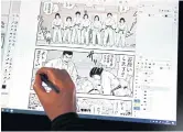  ??  ?? Young students train with fishing boat ropes at Kijyukan, run by martial artist Koichi Haramaki and his family in the western city of Wakayama.
Manga artist Makoto Kobayashi works on his judo manga series on a computer screen in Tokyo.