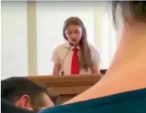  ??  ?? Savannah, 13, has been called a ‘‘brave young girl’’ by the lay bishop who leads her congregati­on for a speech in which she revealed that she is a lesbian, before she was silenced by church leaders.