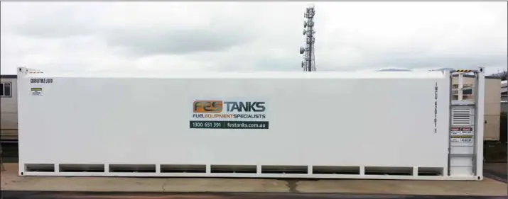  ??  ?? FES’ range of self-bunded tanks come in sizes from 1000 to 110,000 litres, including Grande 68 – 68,000L self-bunded tank.