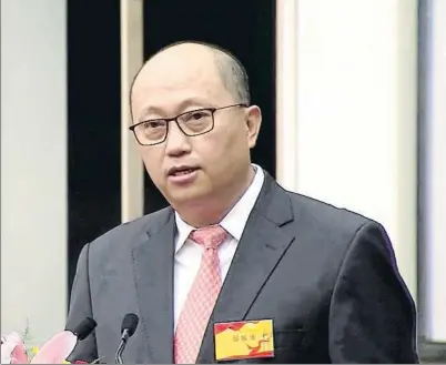  ?? REUTERS TV / REUTERS ?? Zheng Yanxiong, el hombre que dirigirá la actividad policial china en Hong Kong