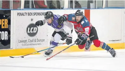  ?? Picture: Derek Black. ?? New signing Cody Carlson in action for Braehead Clan against Dundee Stars last season.