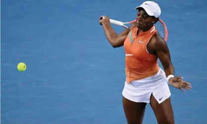  ?? ?? Sloane Stephens during her first round match at the Australian Open. Photograph: James Gourley/Shuttersto­ck